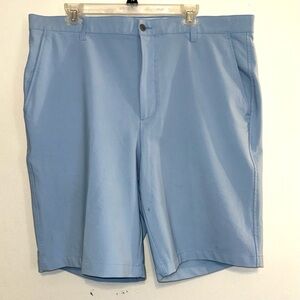 FOOTJOY Size 40 Men's Flat Front Polyester/Spandex Golf Shorts Blue Inseam 9 in
